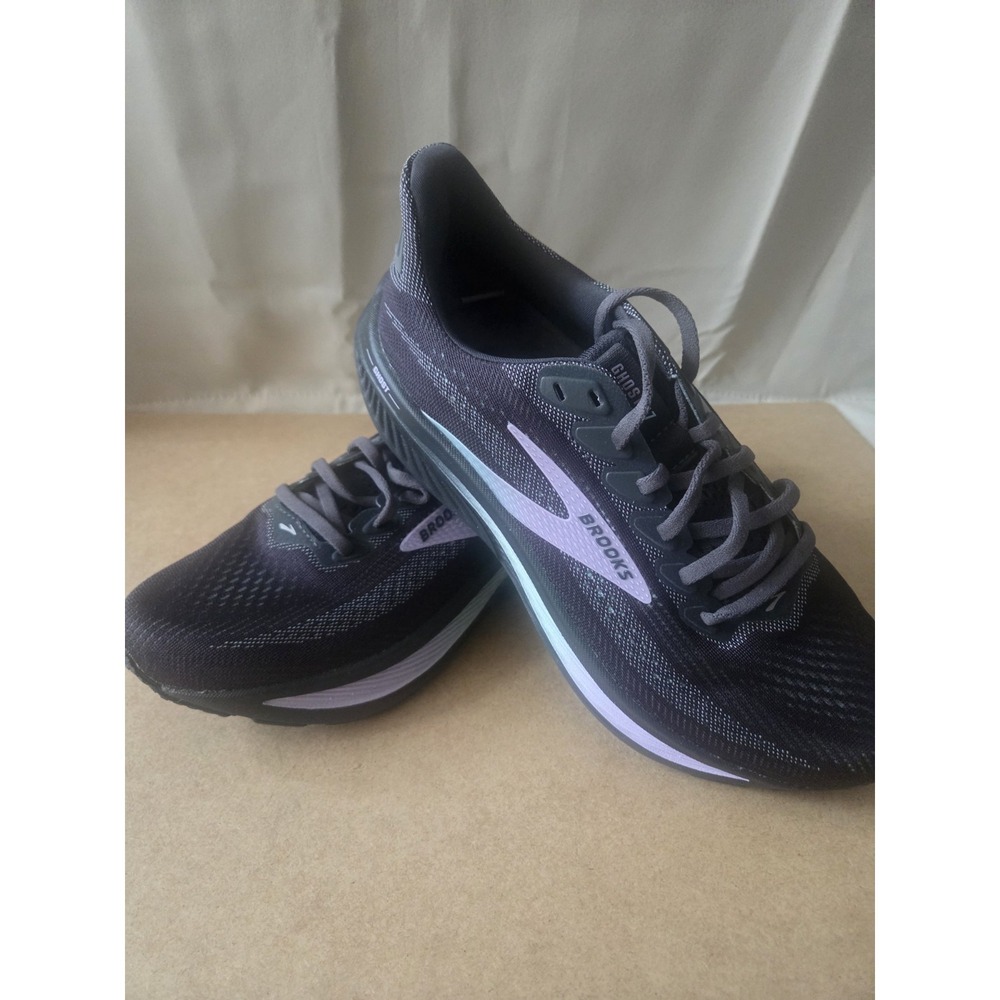 Brooks Ghost 17 Running Shoes Black Purple Women's Sz 8.5W Lace Up